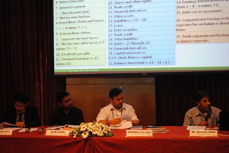 Panel on financial statistics, with a Bangladesh Bank panellist