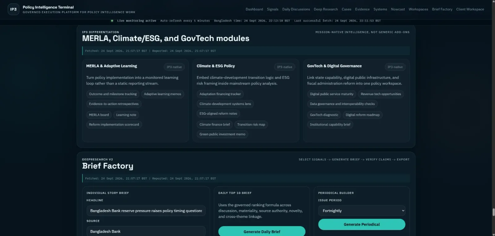 MERLA, Climate/ESG and GovTech modules